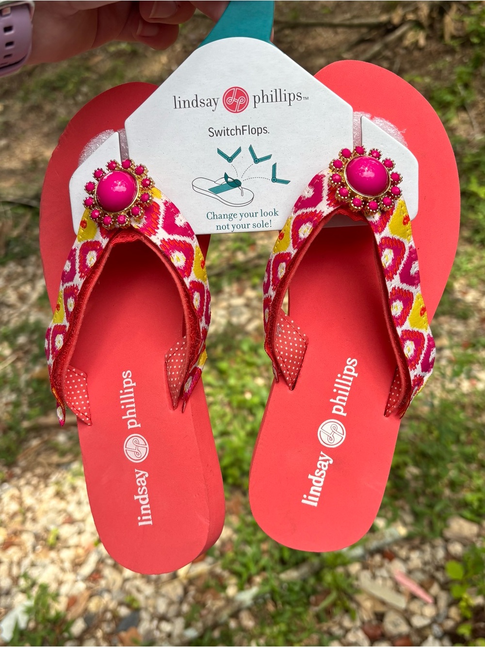 Lindsay Phillips Lulu Coral SwitchFlops Flip Flop Sandals Size 6